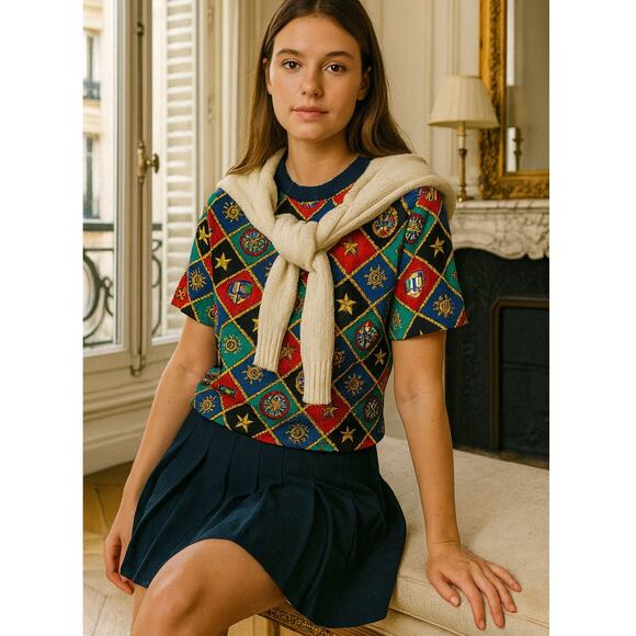 Vintage Talbots Nautical Classic Preppy Silk Blouse Sz 16 Corpcore Heritage - Picture 1 of 7